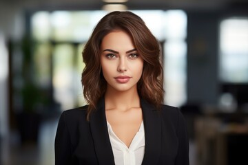 Fototapeta premium Professional Woman Posing for Picture in Stylish Suit