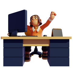 3D Character Office Work