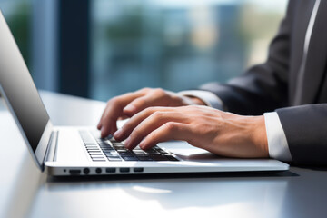 Business Innovator Typing on Laptop Keys