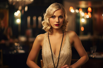 Charming 1920s Flapper Dancer at a Lavish Party