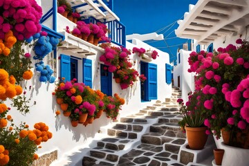 flowers on the street in island
