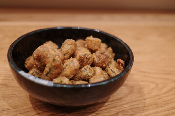 Karaage Okra, Japanese style deep fried Okra. 