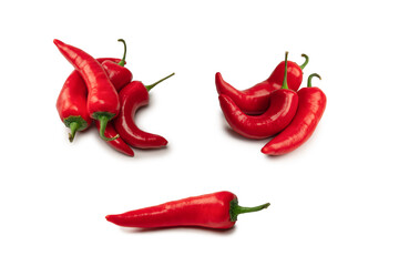 Red hot chili pepper isolated on a white background.