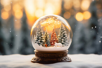 Fototapeta na wymiar Enchanting Winter Wonderland Snow Globe