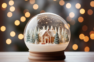 Fototapeta na wymiar Cherished Snow Globe: Captivating Winter Magic