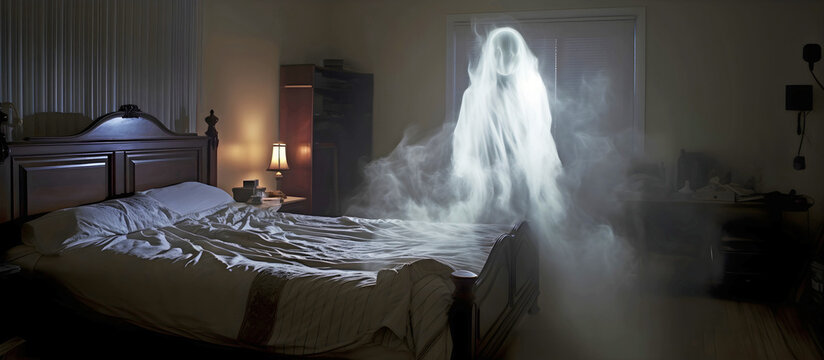 ghost in my bedroom. AI generated.