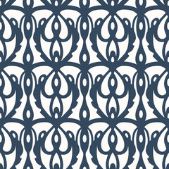 Black and white seamless pattern with arabesques  in a retro style.