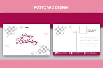 Modern corporate postcard design template
