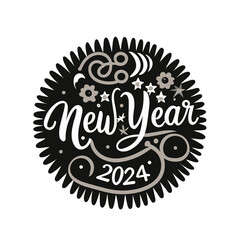 modern vector graphics for new year 2024