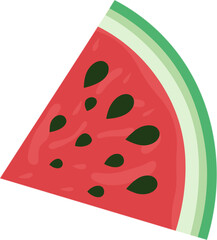 Watermelon illustration vector with transparent background 