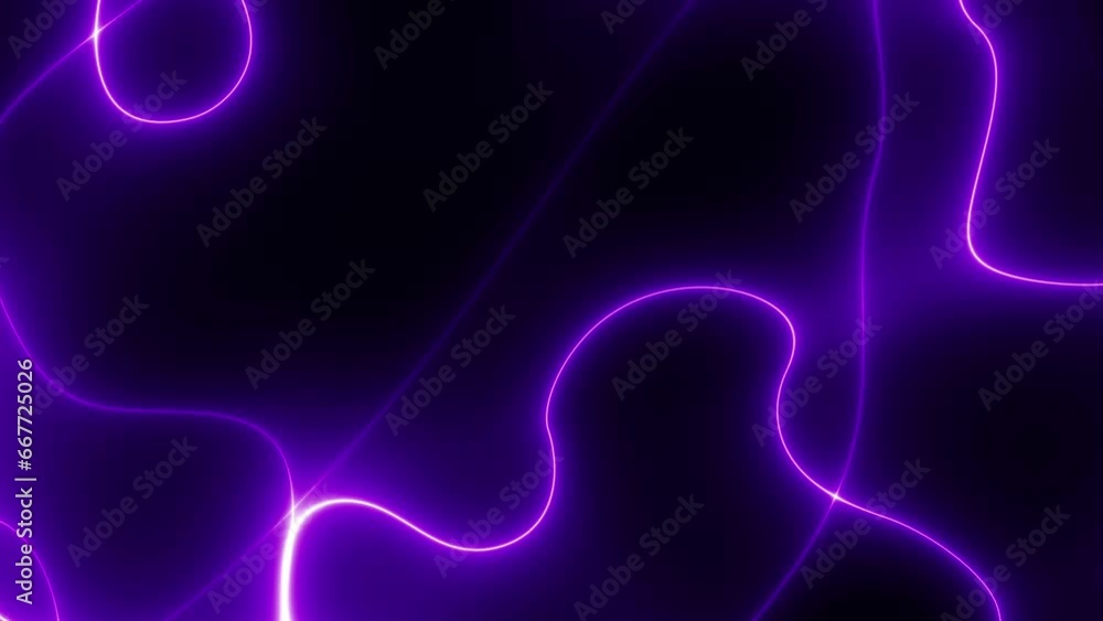 Fototapete seamless abstract psychedelic wavy background for loop playback. 4k video. purple neon waves.