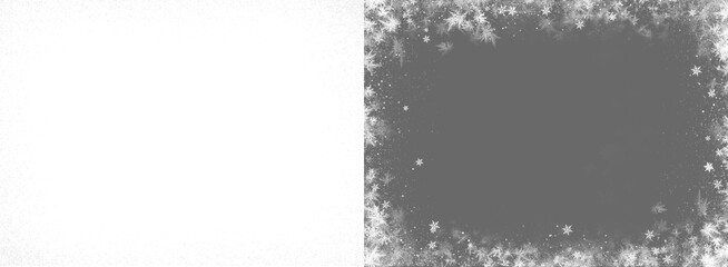 Frostwork,  snow frost , frozen ice crystals frame on transparent background, frame border - obrazy, fototapety, plakaty