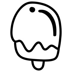 Line illustration, cartoon image, ice cream, draw easily