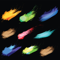 Rainbow watercolor stains set. vector