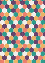 Seamless geometric hexagon pattern. Colorful background. Vector illustration.