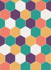 Seamless geometric hexagon pattern. Colorful background. Vector illustration.