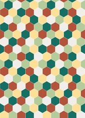 Seamless geometric hexagon pattern. Colorful background. Vector illustration.