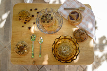 aesthetic traditional american cookie with different flavours with background carefully placed for...