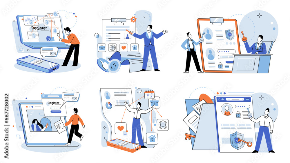 Fototapete Authentication. Vector illustration. User access should be granted based on proper authentication and authorization The lock symbolizes security measures in place to protect user data Verification