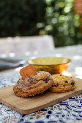 aesthetic traditional american cookie with different flavours with background carefully placed for picture