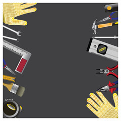 Hand tools icon set , flat design. vector