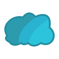 blue cloud vector cartoon 3d rendering