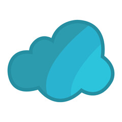 blue cloud vector cartoon 3d rendering