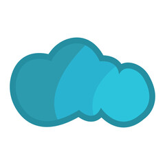 blue cloud vector cartoon 3d rendering