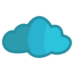 blue cloud vector cartoon 3d rendering