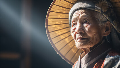 Old asian woman, Chinese New Year concept