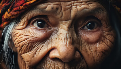 Close-up of Asian woman's eyes