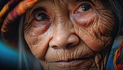 Close-up of Asian woman's eyes - obrazy, fototapety, plakaty