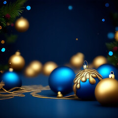 Colorful abstract background with christmas lights and white frame. Christmas background with Ribbon boll and ornaments