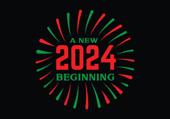 Fototapeta na wymiar A NEW 2024 BEGINNING