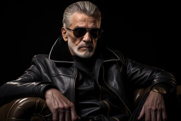 Obraz premium A Stylish Man in a Sleek, Modern Jacket and Cool Shades