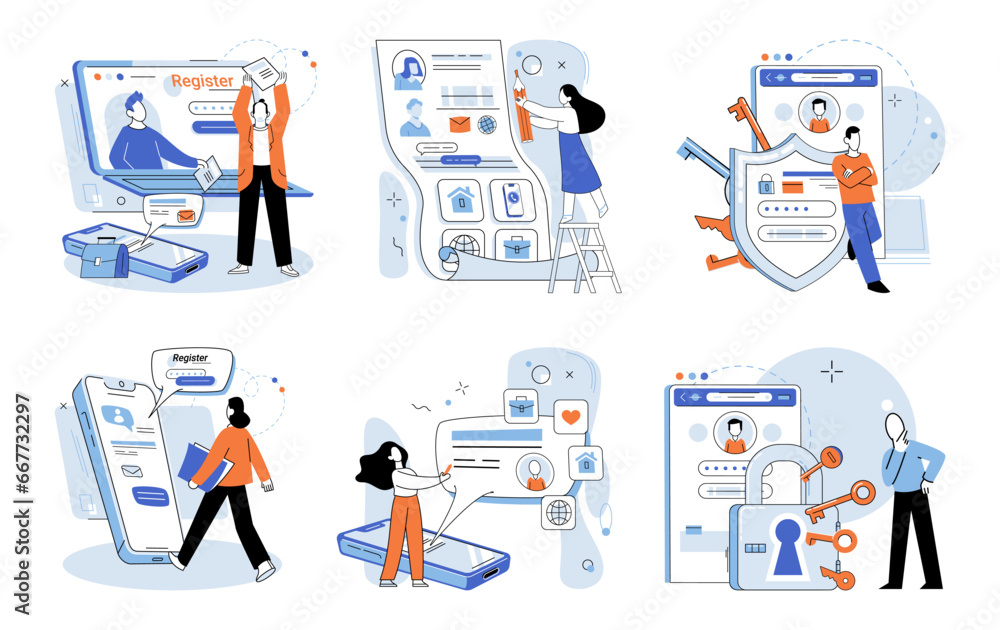 Fototapete authentication. vector illustration. authorization mechanisms control user access to different syste