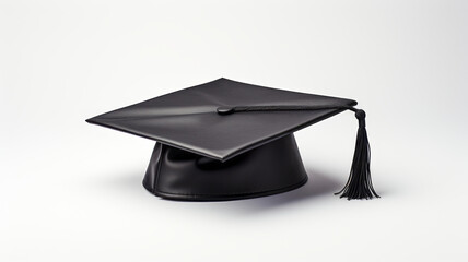 Single Graduation Cap Cutout on White Background