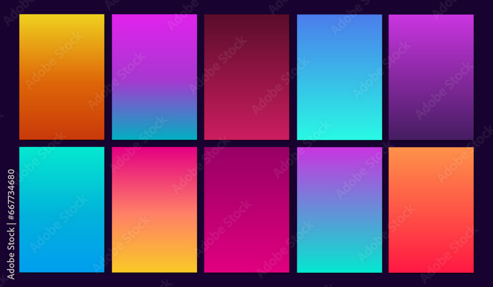 Poster set of abstract colorful gradient web background