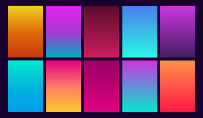 set of abstract colorful gradient web background - obrazy, fototapety, plakaty