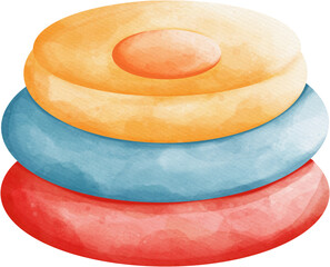 Watercolor Circus Stage - Festive Christmas Carnival Clipart for Holiday Entertainment