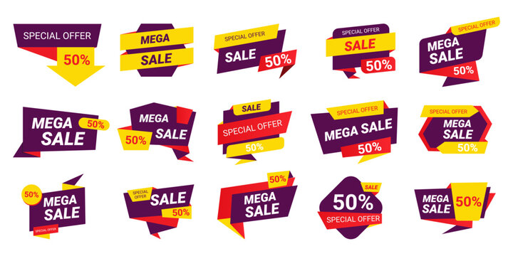 set of sale tags, vector callot collection