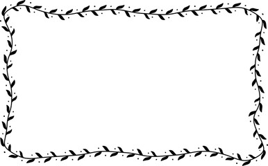 Rectangle Frame laurel wreath silhouette black horizontal vintage frames flower floral leaf border Botanical laurel ornate art leaf Elements design border retro badge decoration element isolated decor