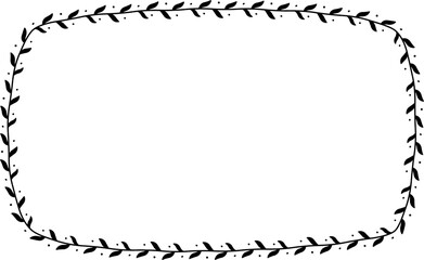 Rectangle Frame laurel wreath silhouette black horizontal vintage frames flower floral leaf border Botanical laurel ornate art leaf Elements design border retro badge decoration element isolated decor