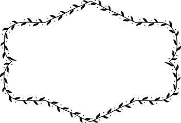 Rectangle Frame laurel wreath silhouette black horizontal vintage frames flower floral leaf border Botanical laurel ornate art leaf Elements design border retro badge decoration element isolated decor