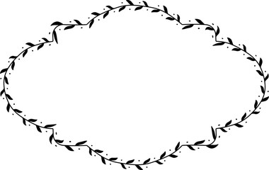 Rectangle Frame laurel wreath silhouette black horizontal vintage frames flower floral leaf border Botanical laurel ornate art leaf Elements design border retro badge decoration element isolated decor