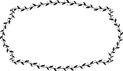 Rectangle Frame laurel wreath silhouette black horizontal vintage frames flower floral leaf border Botanical laurel ornate art leaf Elements design border retro badge decoration element isolated decor