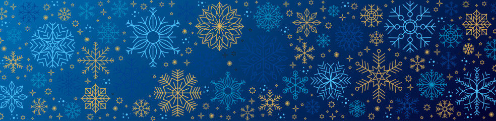 Fototapeta na wymiar Snowflakes. Winter background with Snowflakes border. Christmas background for greeting card. Vector illustration