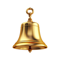 3D model of a golden notification bell isolated on transparent and white background. PNG transparent - obrazy, fototapety, plakaty