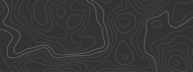 Black and white wavy paper curve relief abstract topographic map background. Geographic mountain relief. Topographic map lines, contour background. Abstract wave lines background.