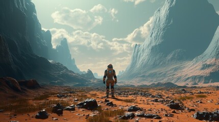 astronaut exploring an unknown planet generative ai